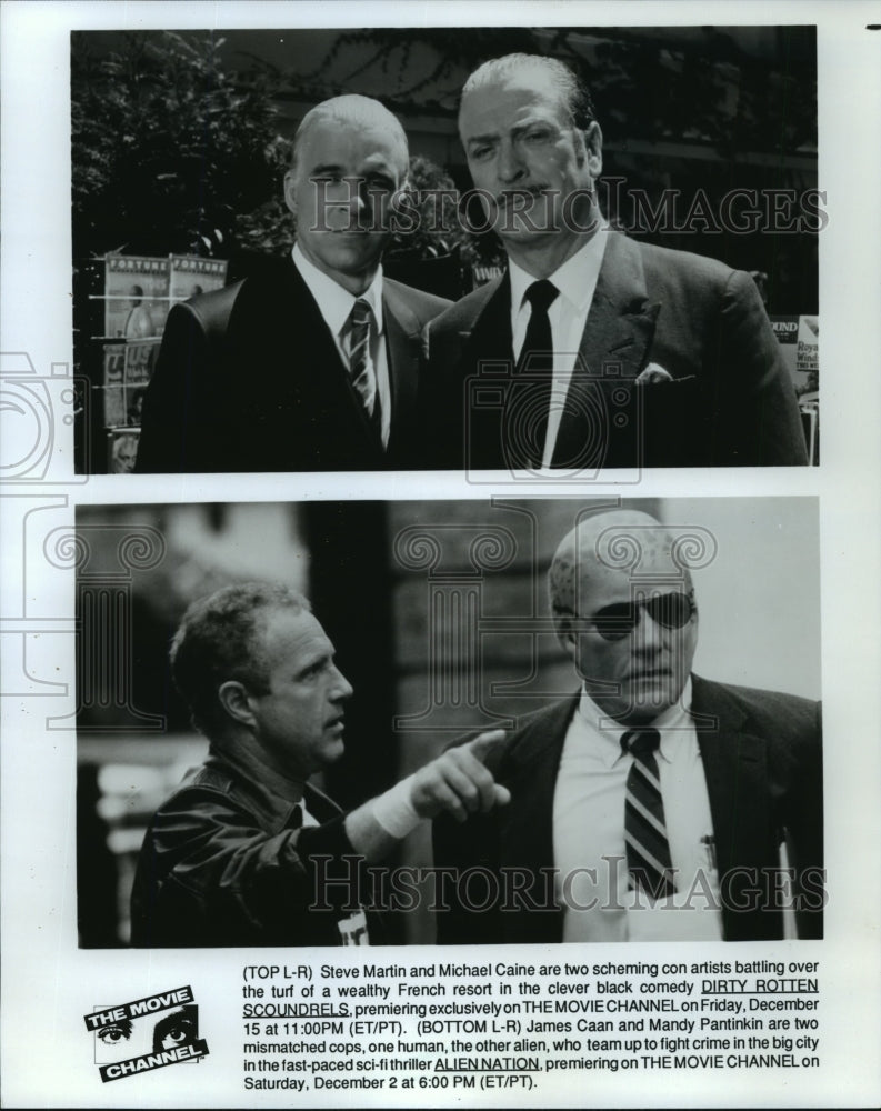 1990 Press Photo Steve Martin and Michael Caine in Dirty Rotten Scoundrels.- Historic Images