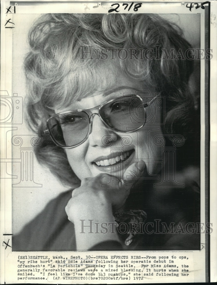 1972 Press Photo Edie Adams stars in the opera La Perichole, in Seattle.- Historic Images