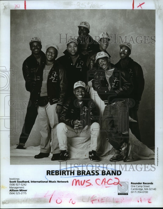 1991 Press Photo The Rebirth Brass Band from New Orleans, Louisiana. - nop00718- Historic Images