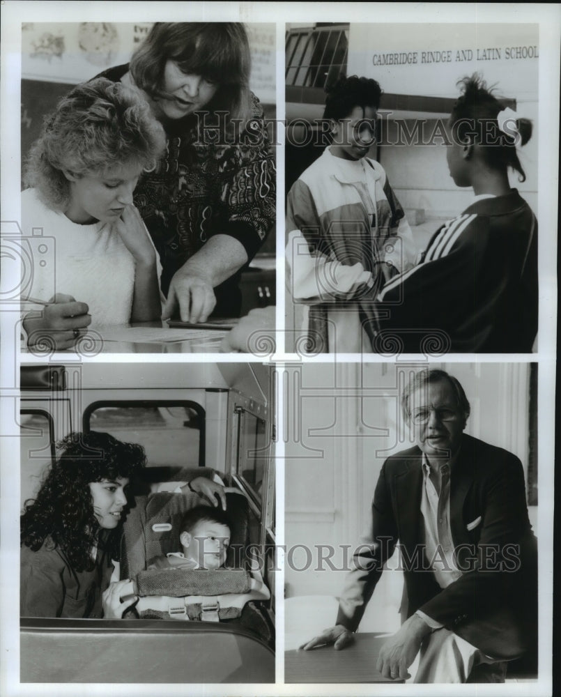 1991 Press Photo Scenes from All Our Children with Bill Moyers. - nop00756- Historic Images