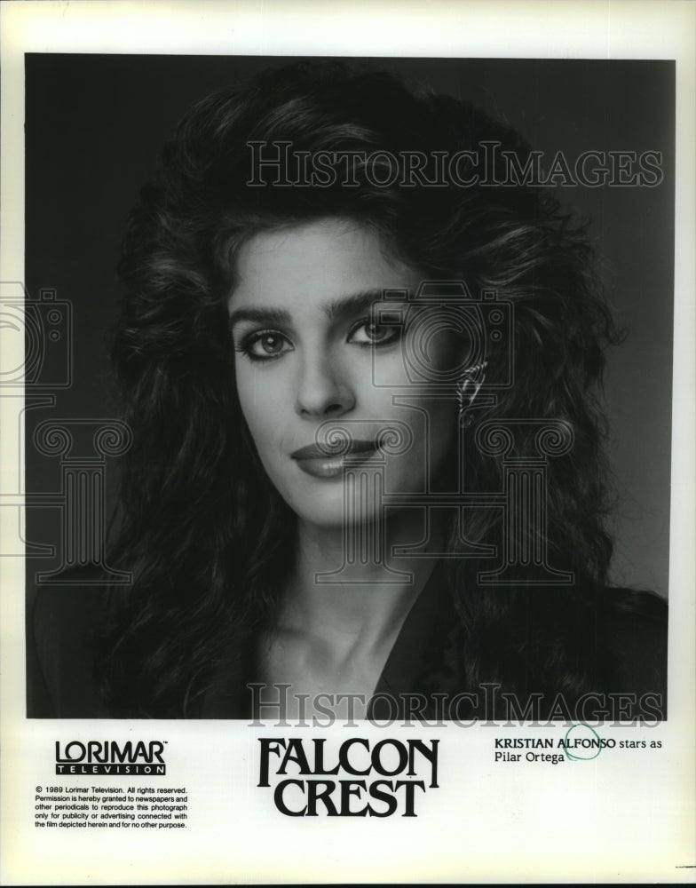 1989 Press Photo Kristian Alfonso stars as Pilar Ortega on Falcon Crest.- Historic Images