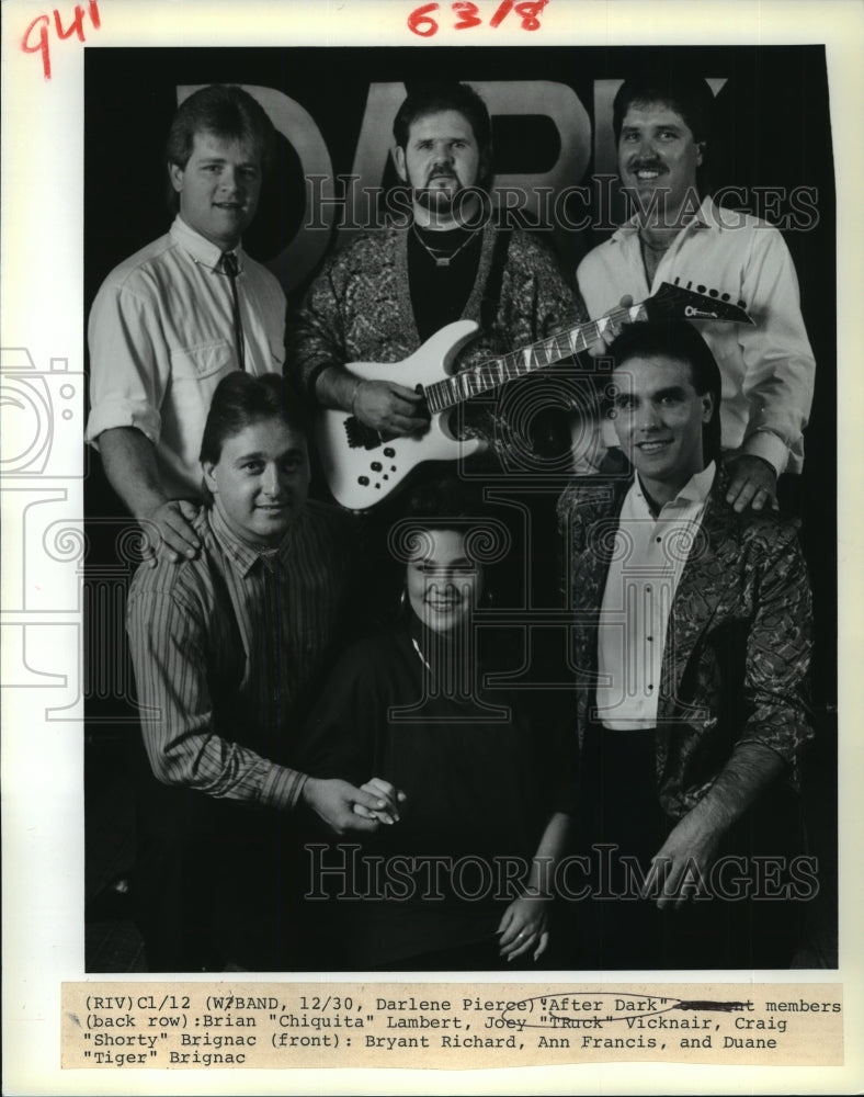 1988 Press Photo Brian Lamber, Joey Vicknair & Craig Brignac of After Dark.- Historic Images