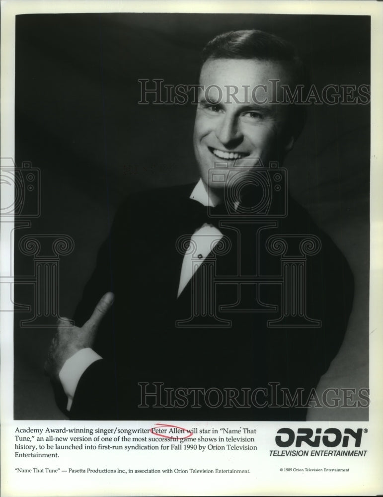 1989 Press Photo Peter Allen stars in Name That Tune, television game show.- Historic Images