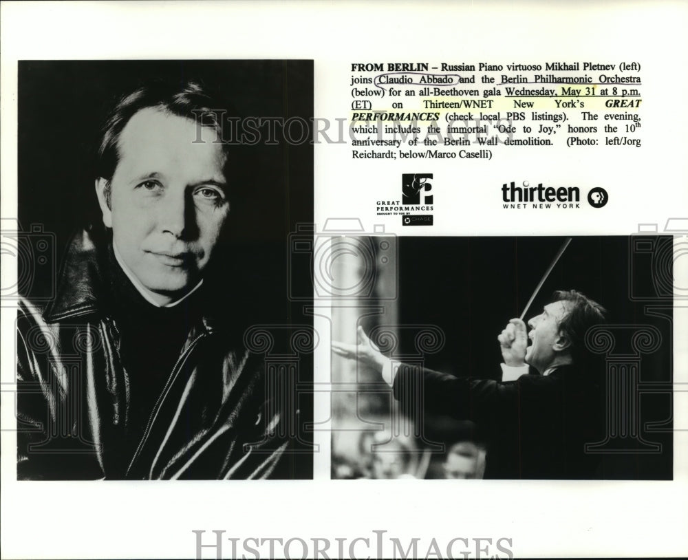 2000 Press Photo Claudio Abbado and Mikhail Pietnev on Great Performances.- Historic Images