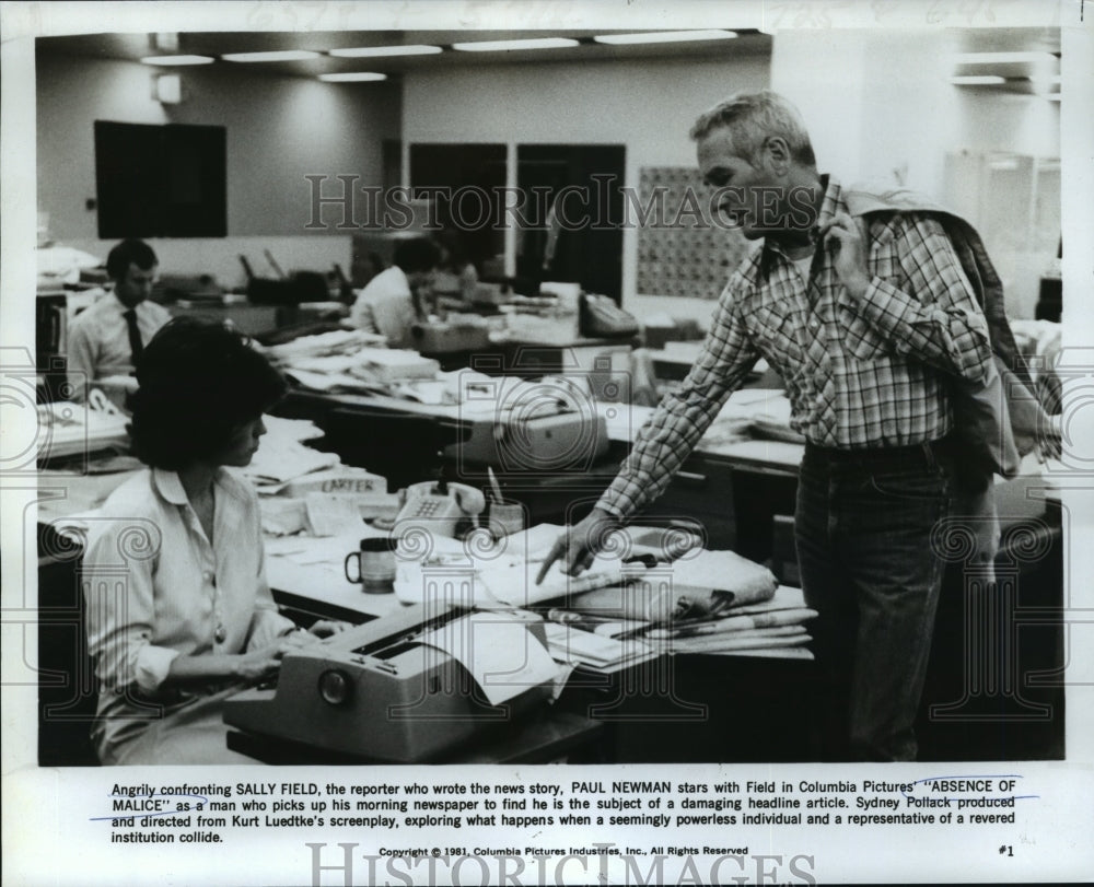 1981 Press Photo Sally Field and Paul Newman star in Absence of Malice.- Historic Images