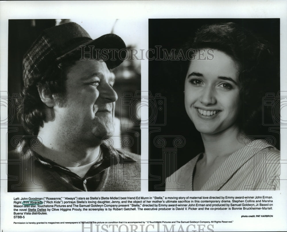 1990 Press Photo John Goodman and Trini Alvarado star in Stella. - nop01526- Historic Images