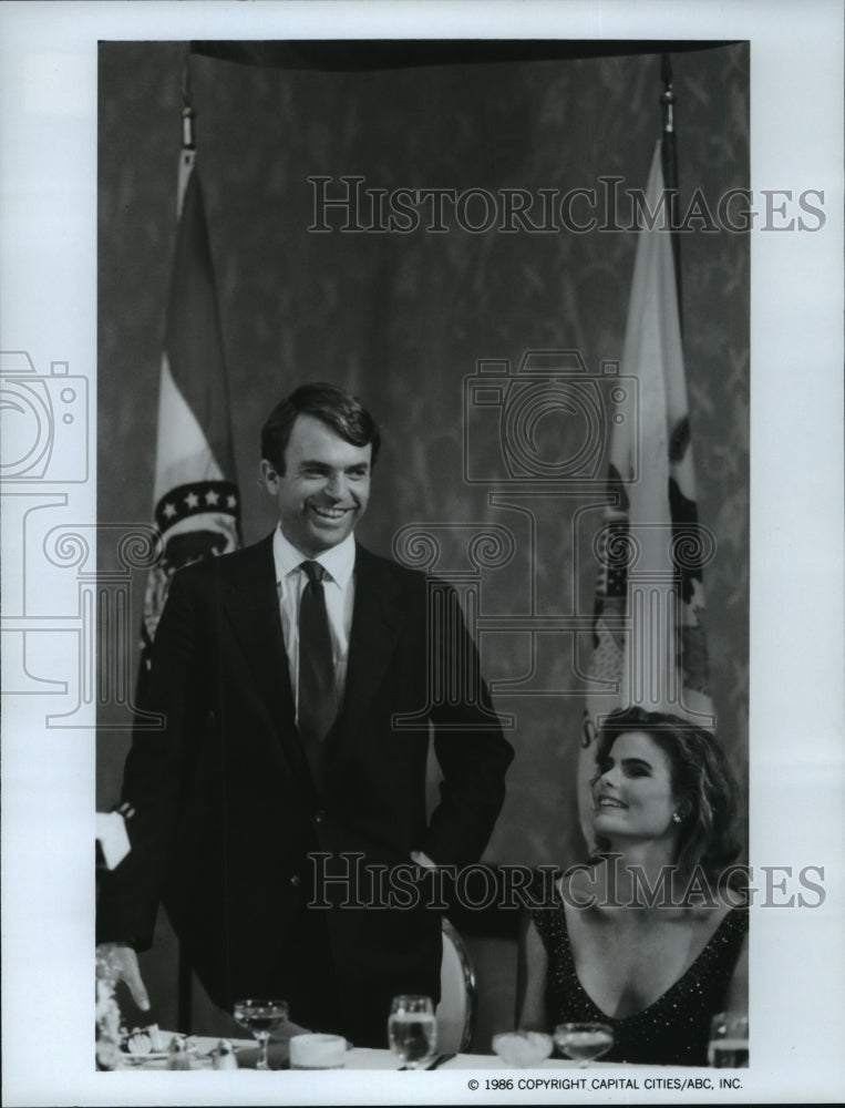 1986 Press Photo Sam Neill and Mariel Hemingway star in Amerika, on ABC.- Historic Images