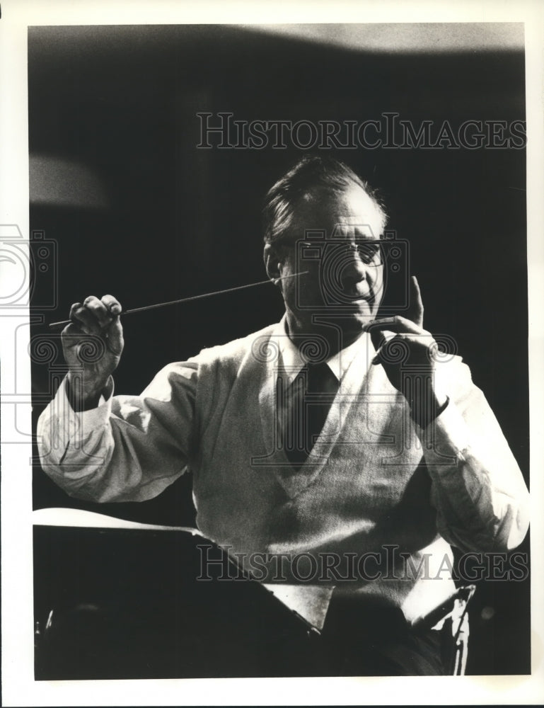 1979 Press Photo Conductor Karl BÃƒÆ’Ã‚Â¶hm Conducing The VIenna State Opera- Historic Images