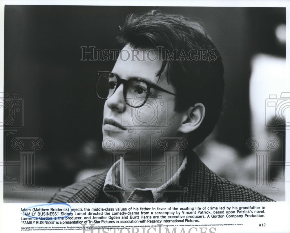 1989 Press Photo Matthew Broderick as Adam in "Family Business" - nop10078- Historic Images