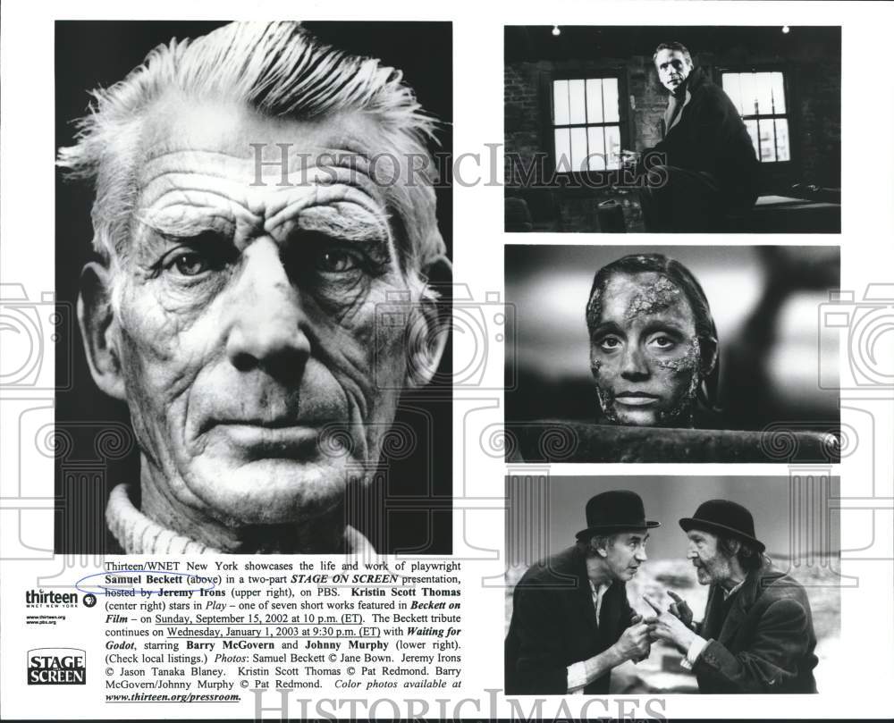 Press Photo Cast members in Stage On Screen presentation of Samuel Beckett- Historic Images