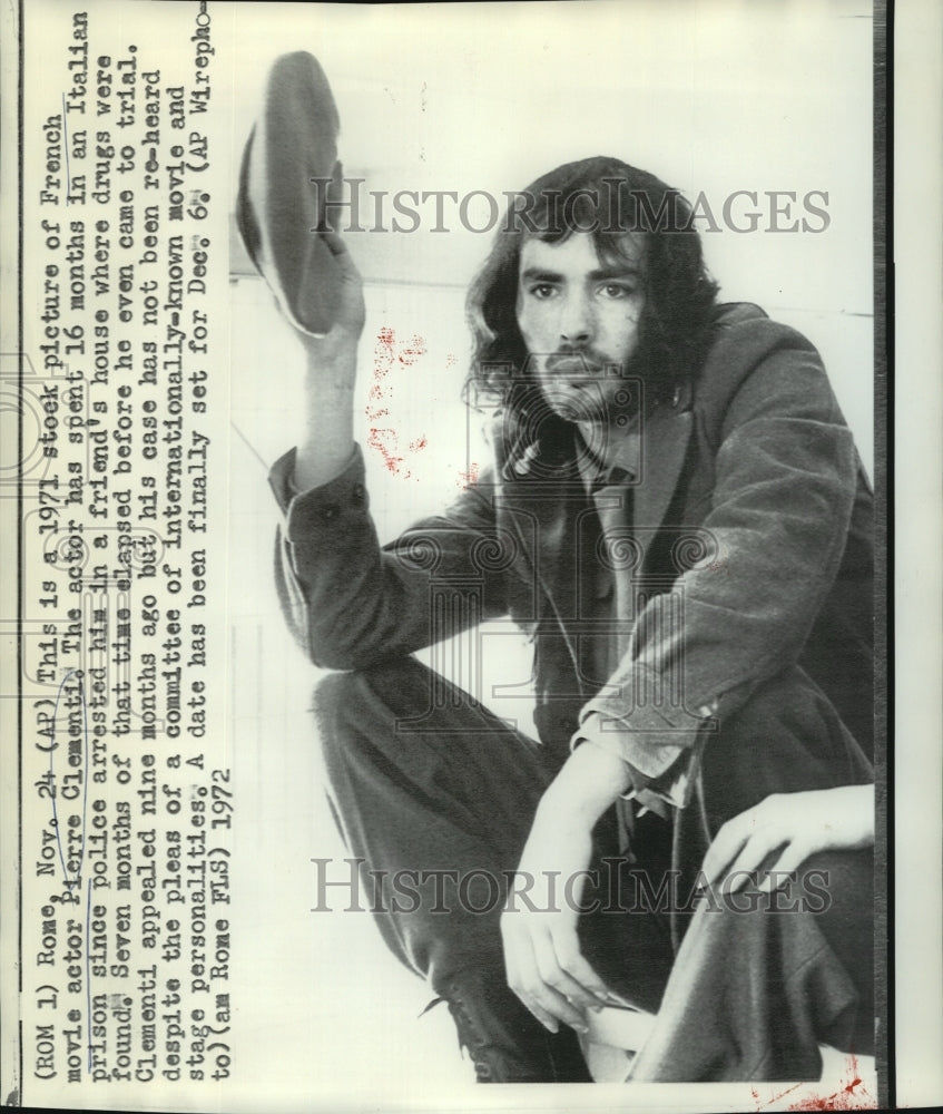1971 Press Photo French movie actor Pierre Clementi before he was arrested
