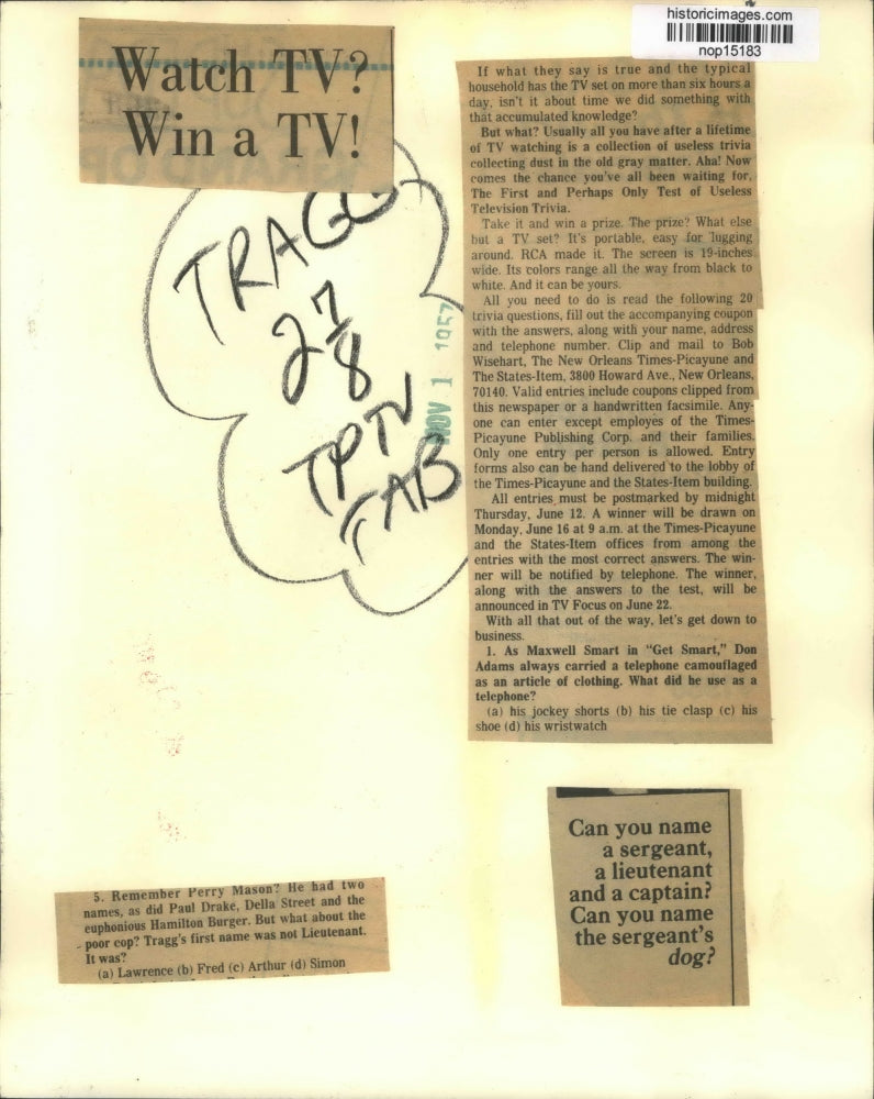 1957 Press Photo Trivia quiz question #5 is Lieutenant Tragg&#39;s first name.