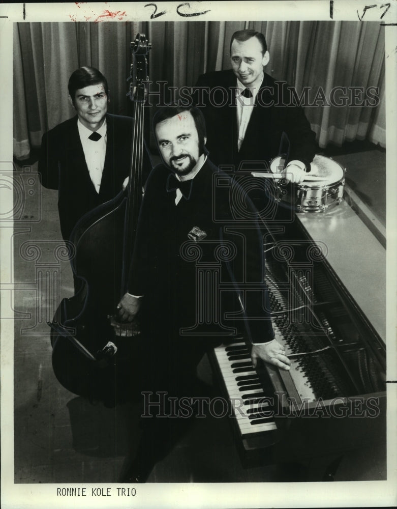 Load image into Gallery viewer, 1972 Press Photo Ronnie Kole Trio performs at Fairmont Court in New Orleans.
