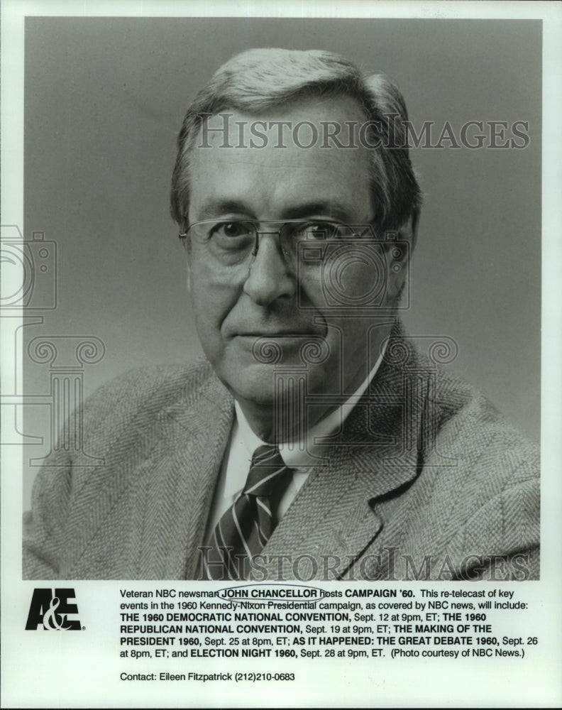 1990 Press Photo John Chancellor, NBC News Anchor and Journalist - nop16932