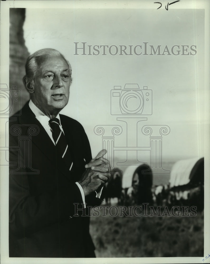 Load image into Gallery viewer, 1973 Press Photo Alistair Cooke, historian, journalist, author and TV host.
