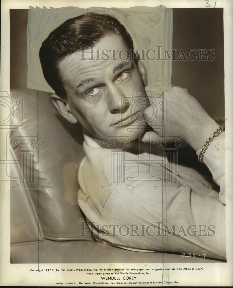 1950 Press Photo Wendell Corey, Actor with Paramount Pictures - nop17779