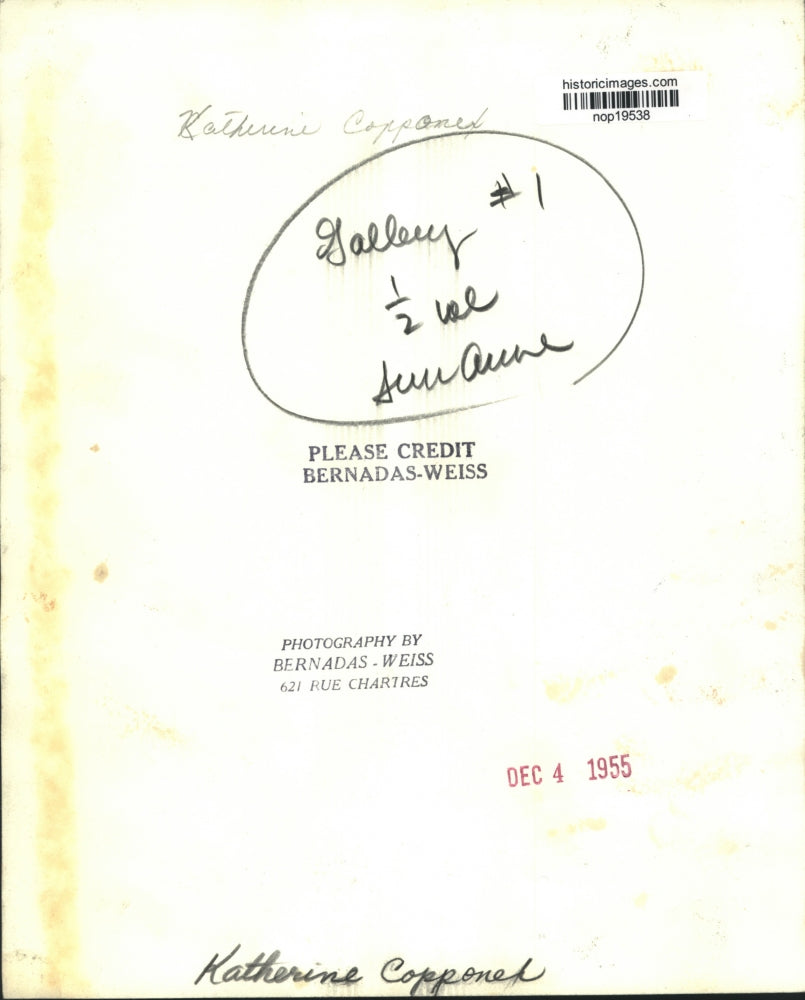 1955 Press Photo Katherine Copponek of Louisiana. - nop19538