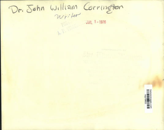 1976 Press Photo Dr. John William Corrington, New Orleans Soap Opera Writer