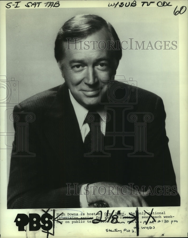 1976 Press Photo Hugh Downs is the host of &quot;Over Easy,&quot; on PBS. - nop20539