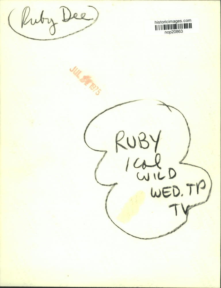 1975 Press Photo Actress Ruby Dee - nop20863