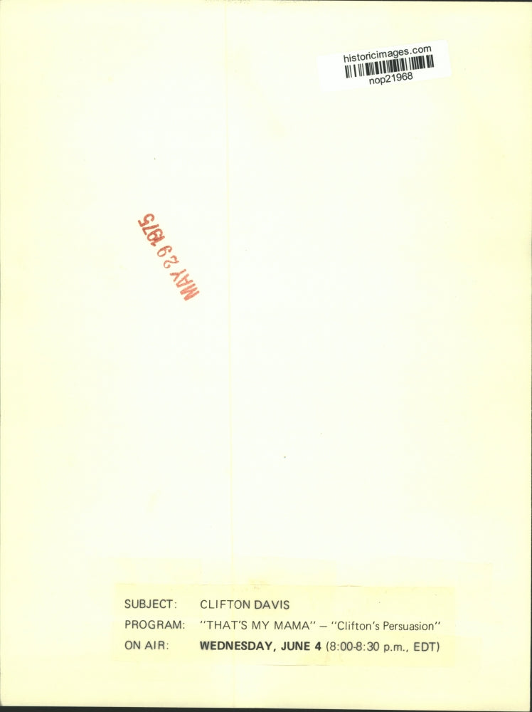 1975 Press Photo Clifton Davis stars on That's My Momma, on ABC. - nop21968