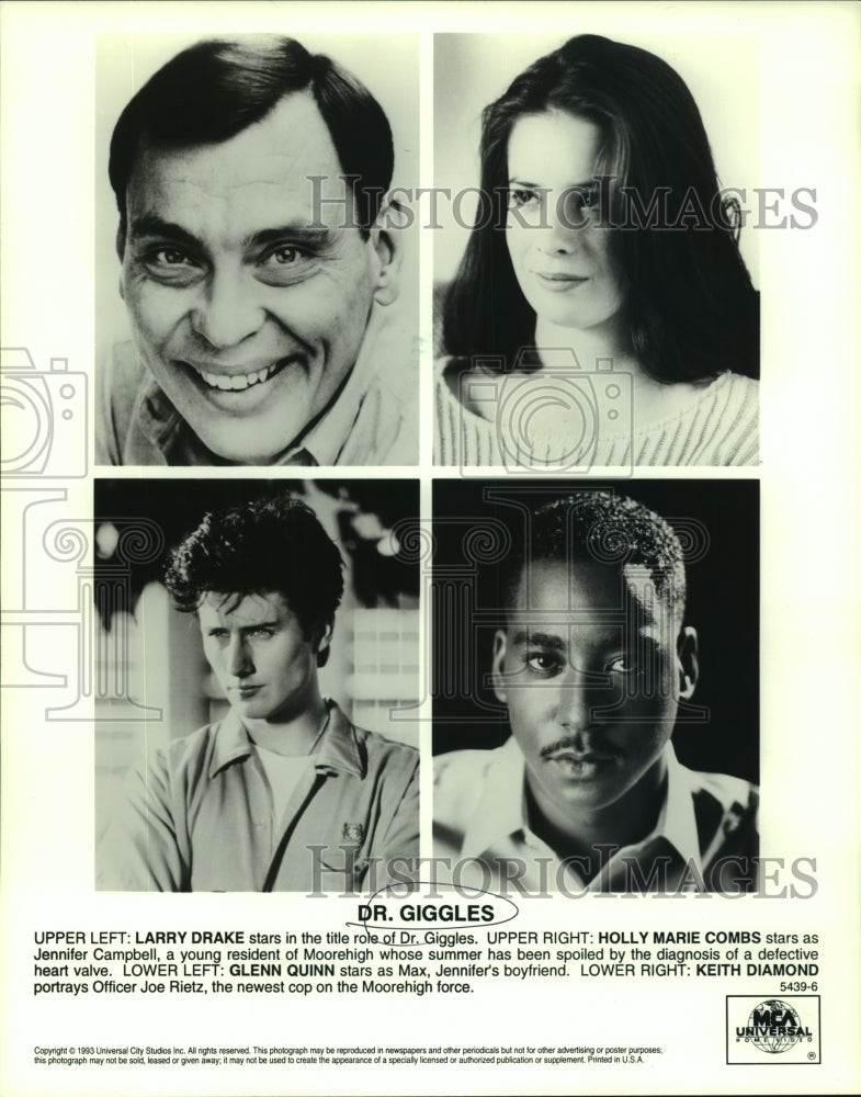 1953 Press Photo Actors Larry Drake, Holly Combs, Glenn Quinn, and Keith Diamond