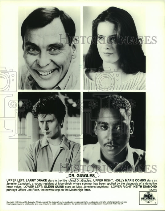 1953 Press Photo Actors Larry Drake, Holly Combs, Glenn Quinn, and Keith Diamond