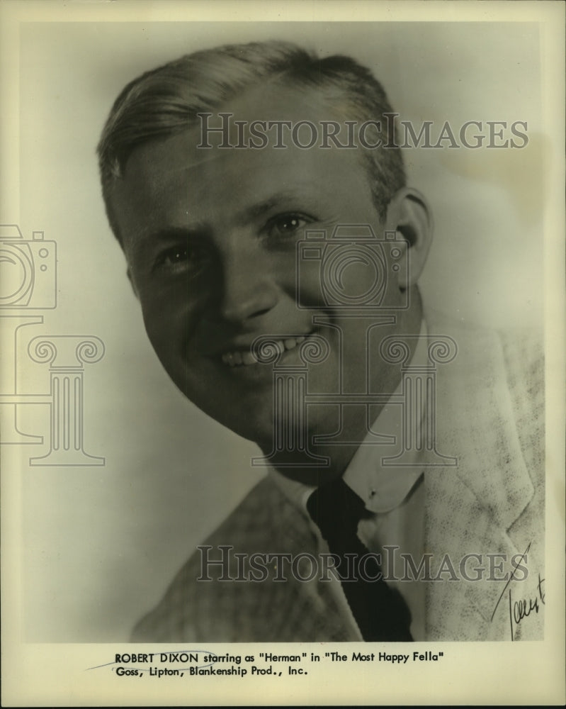 1959 Press Photo Robert Dixon starring as "Herman" in "The Most Happy Fella"