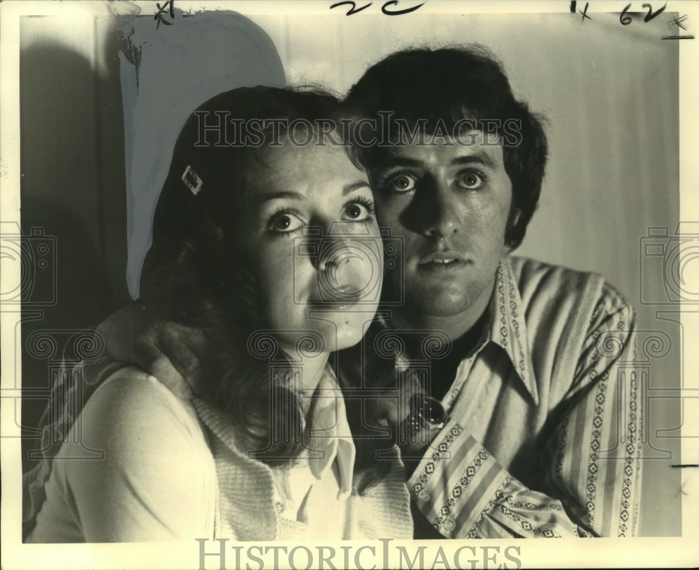1973 Press Photo Dione Dallimore and Sidney Arroyo star in "Talemachus Clay"