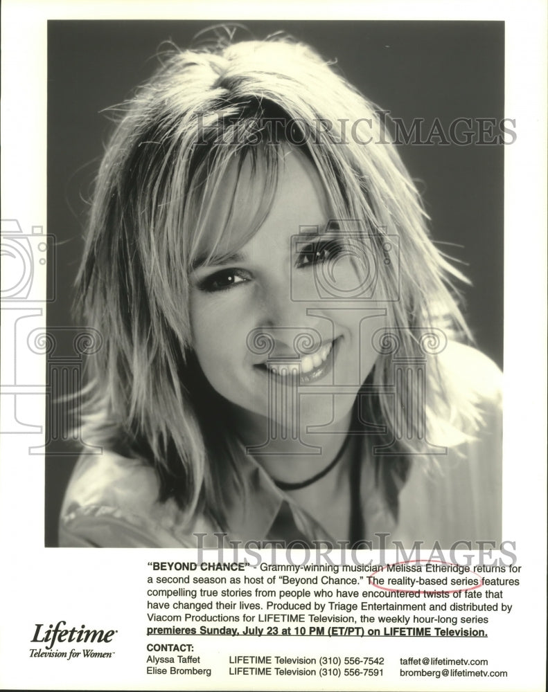 2000 Press Photo Melissa Etheridge hosts &quot;Beyond Chance&quot; - nop24513- Historic Images