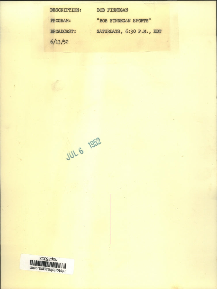1952 Press Photo Bob Finnegan, "Bob Finnegan Sports" - nop25353
