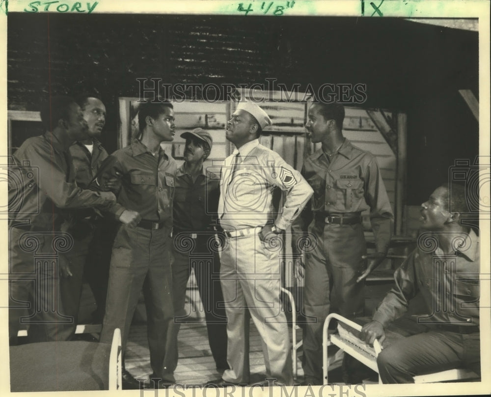 Press Photo Scene from &quot;A Solider&#39;s Play&quot; at the Ethiopian Theater - nop25489- Historic Images