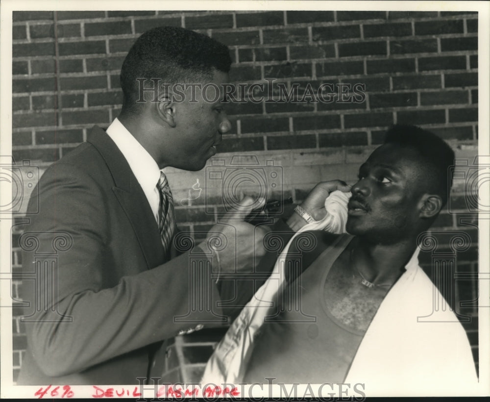 1990 Press Photo Joseph Bear, &quot;Eye of the Devil,&quot; Ethiopian Theater - nop25491- Historic Images