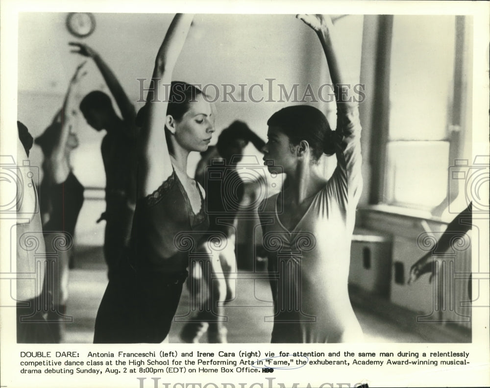 1981 Press Photo Antonia Francheschi & Irene Cara, "Fame" - nop25504- Historic Images