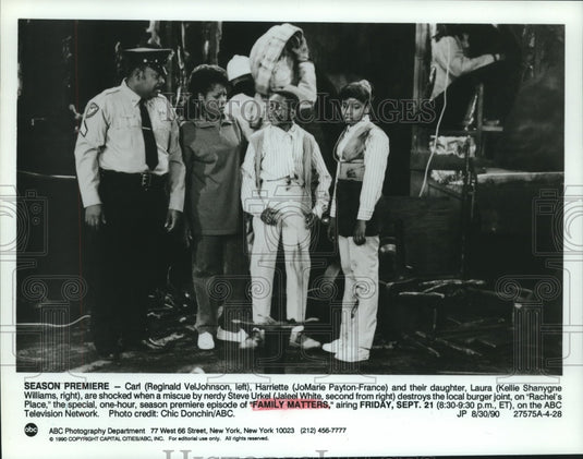 1990 Press Photo JoMarie Payton-France and cast of "Family Matters" - nop25515- Historic Images