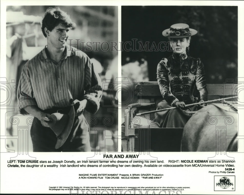 1992 Press Photo Tom Cruise and Nicole Kidman, &quot;Far and Away&quot; - nop25537- Historic Images