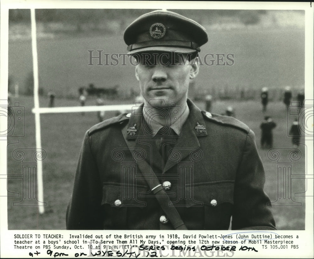 1982 Press Photo John Duttine, &quot;To Serve Them All My Days&quot; - nop25610- Historic Images