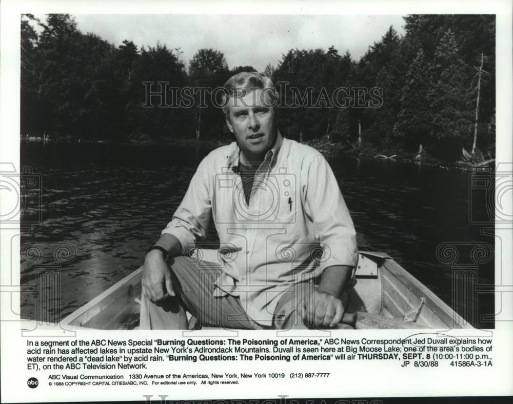 1988 Press Photo Jed Duvall, &quot;Burning Questions: The Poisoning of America&quot;- Historic Images