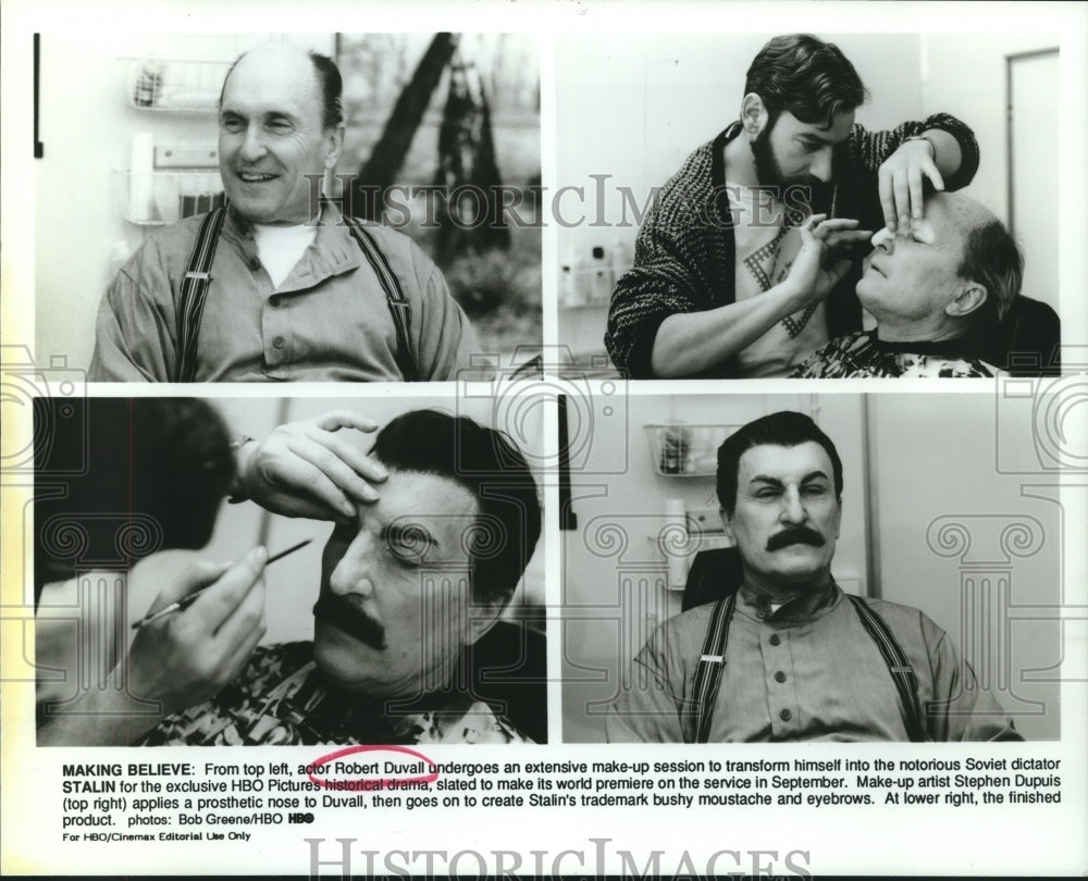 1992 Press Photo Robert Duvall transforms into "Stalin" - nop25620- Historic Images