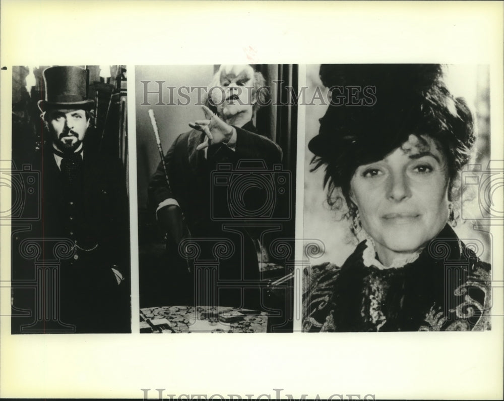 1986 Press Photo John Hurt and co-stars, &quot;The Elephant Man&quot; - nop25645- Historic Images