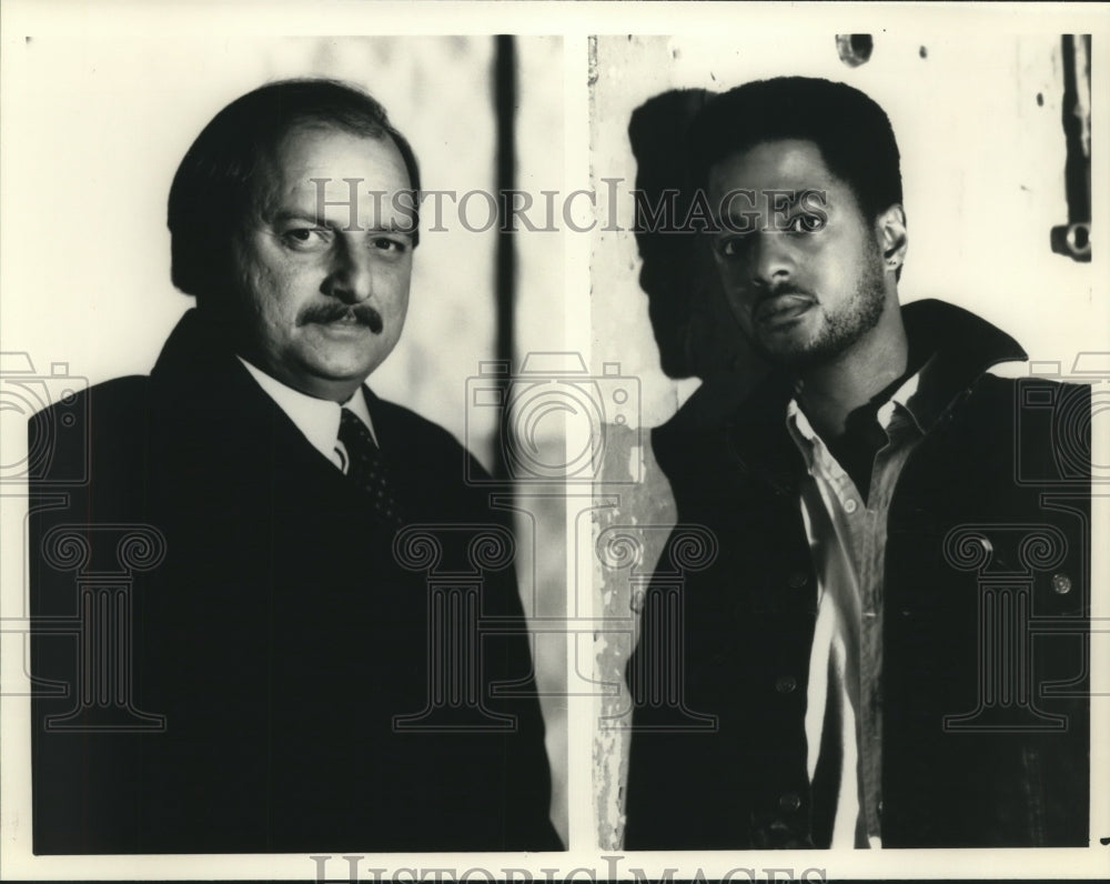 1990 Press Photo Dennis Franz and Don Franklin, &quot;Nasty Boys&quot; - nop25745- Historic Images