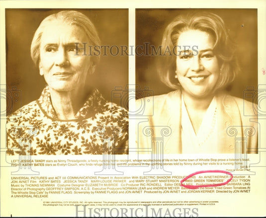 1991 Press Photo Jessica Tandy and Kathy Bates, 
