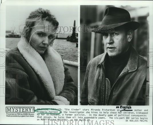 1991 Press Photo Miranda Richardson & Frederic Forrest "Die Kinder," "Mystery!"- Historic Images
