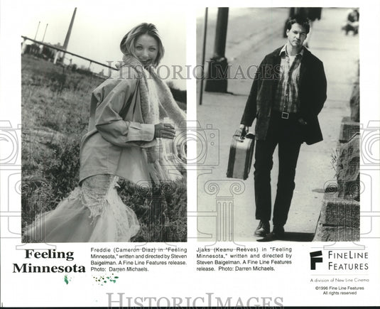 1998 Press Photo Cameron Dias & Keanu Reeves, 