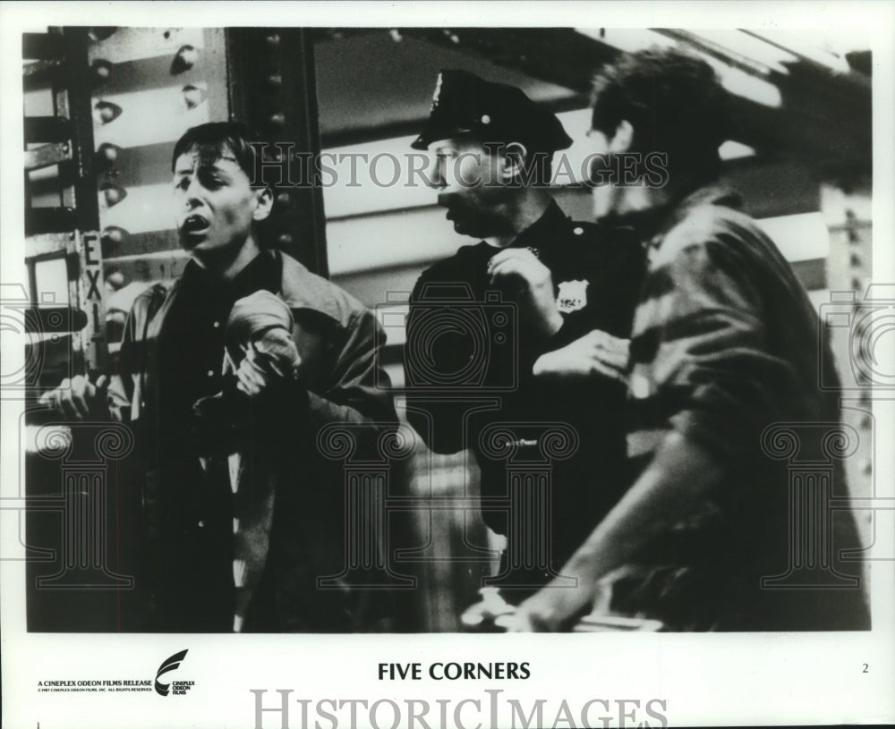 Press Photo Scene with police officer, "Five Corners" - nop25870- Historic Images