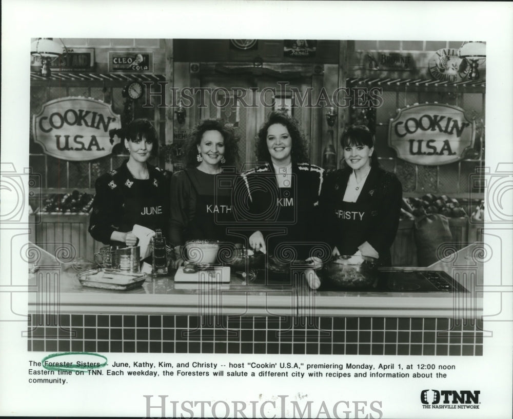 1991 Press Photo The Forester Sisters, &quot;Cookin&#39; U.S.A.&quot; - nop25917- Historic Images