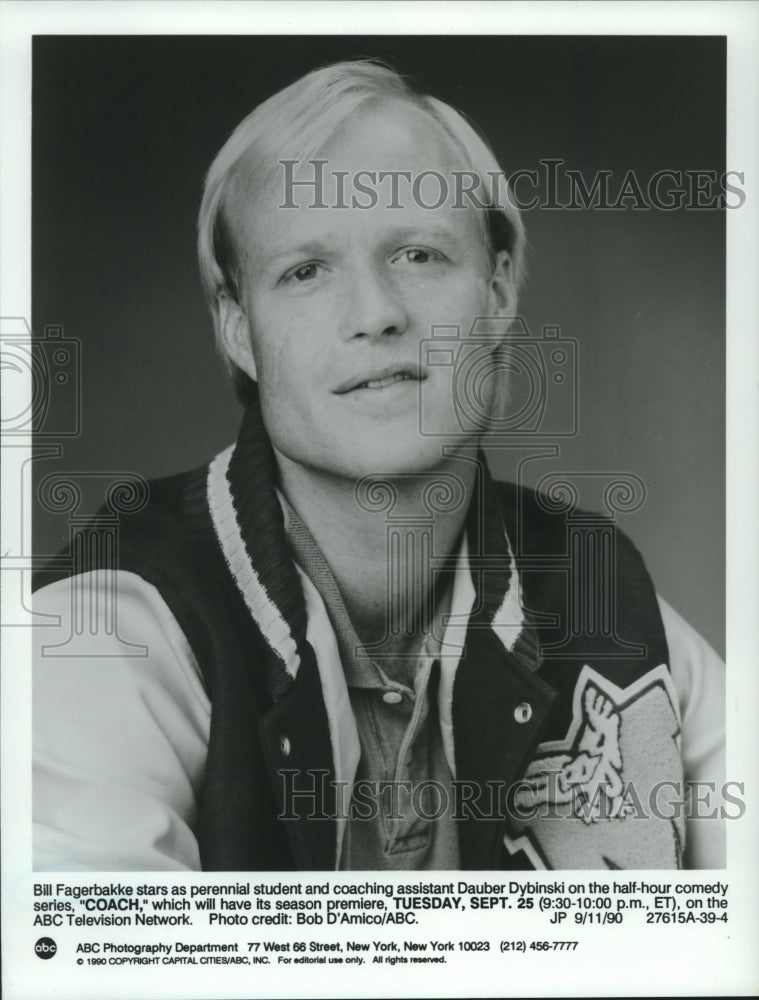 1990 Press Photo Actor Bill Fagerbakke of &quot;Coach&quot; - nop26199- Historic Images