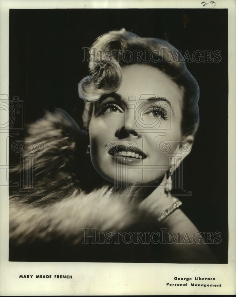 1959 Press Photo Singer Mary Meade French - nop29256