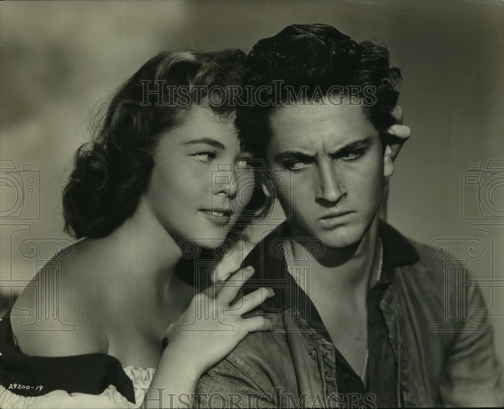 1951 Press Photo Nikki Duval and John Barrymore Jr. star in "Quebec" - nop29985