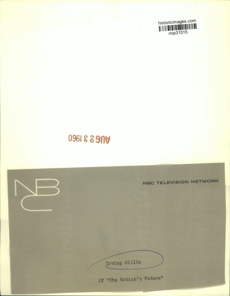 Load image into Gallery viewer, 1960 Press Photo Irving Gitlin of "The Nation's Future" on NBC Television
